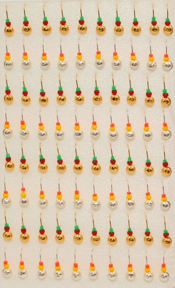 Мормышка литая с бисером Condor Шар ф8 золото/серебро 25/25, 50 шт/упак