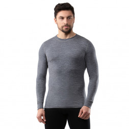 Футболка муж. Norveg Soft с длин.рукавом, цвет серый меланж, разм L