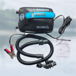 Насос электрический двухступенчатый HT-888 Seanovo для лодок ПВХ, сабов, матрасов, палаток 0,34-1,38 атм крокодил