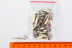 Мормышка паяная ПИРС Уралка Б 2.5гр никель+св.нак., цена за 1 шт.