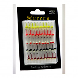 Мормышка особая шар с ушк. диам. 4 КРАШ. с фосф. пяткой набор уп.50шт